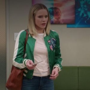Maje Green Bacaray Zip Cropped Bomber Jacket French size 38 w/ cactus embroidery